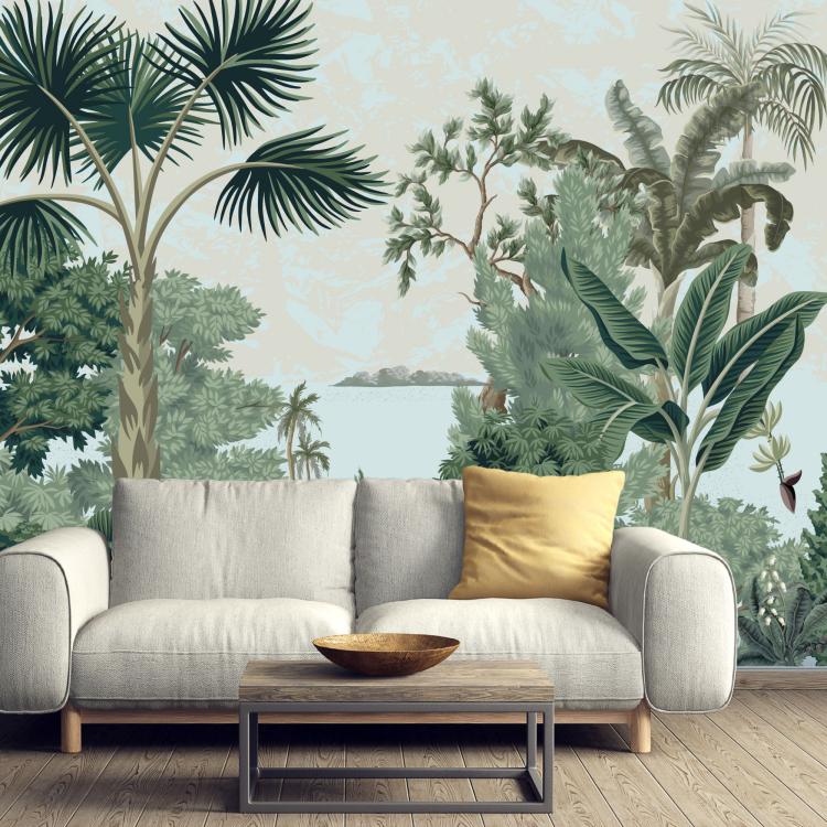 LE DELTA DU MÉKONG/ version Bleu/vert - Papier peint