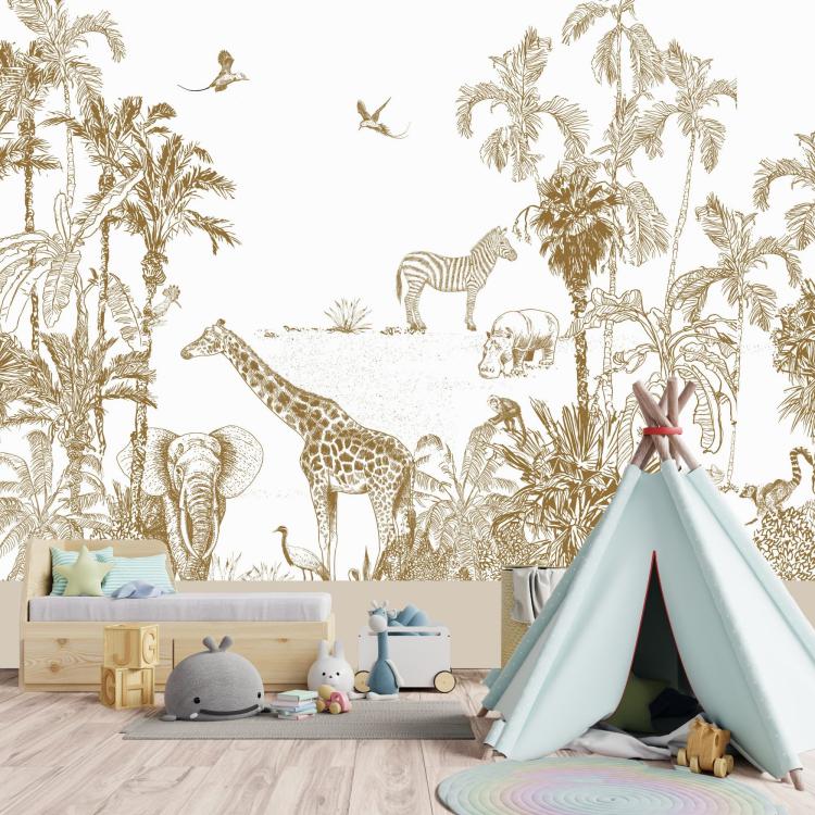 ENTRE DEUX RIVES /Jungle - Ocre color