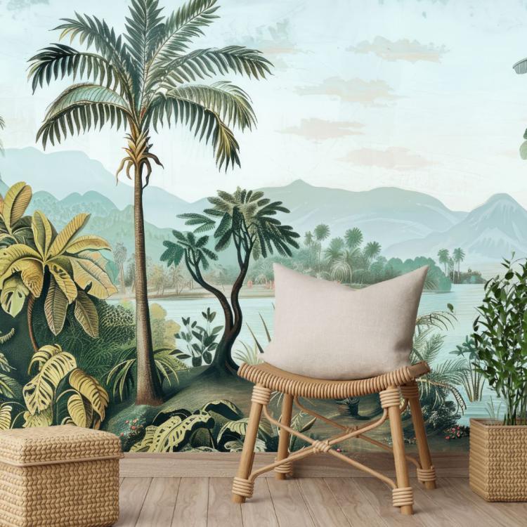 BLEU TROPICAL/ Turquoise - Papier Peint