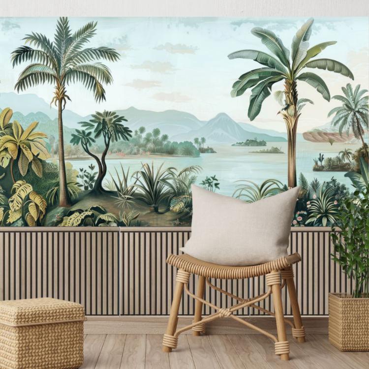 BLEU TROPICAL/ Turquoise - Papier Peint