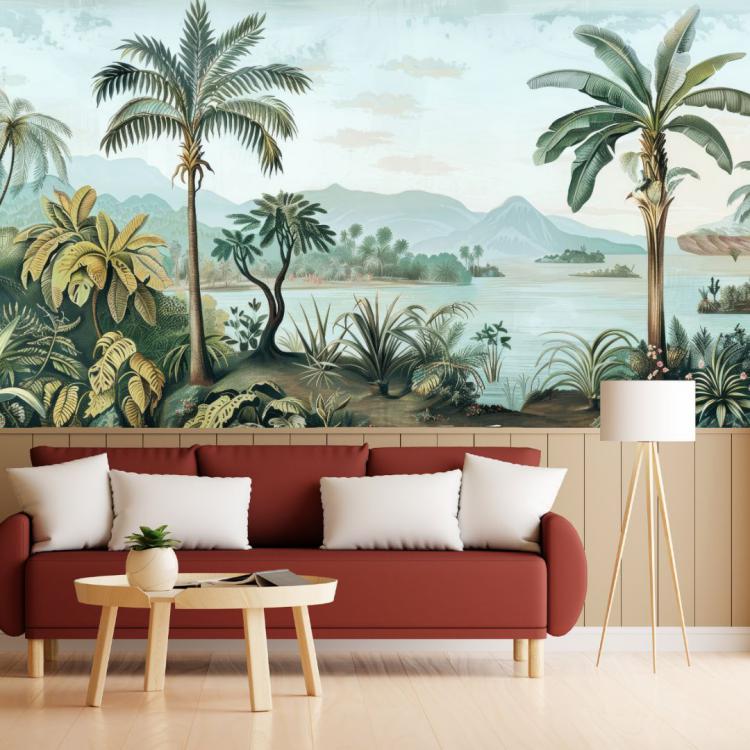 BLEU TROPICAL/ Turquoise - Papier Peint