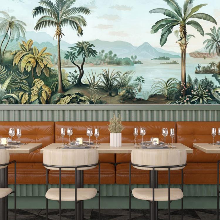 BLEU TROPICAL/ Turquoise - Papier Peint