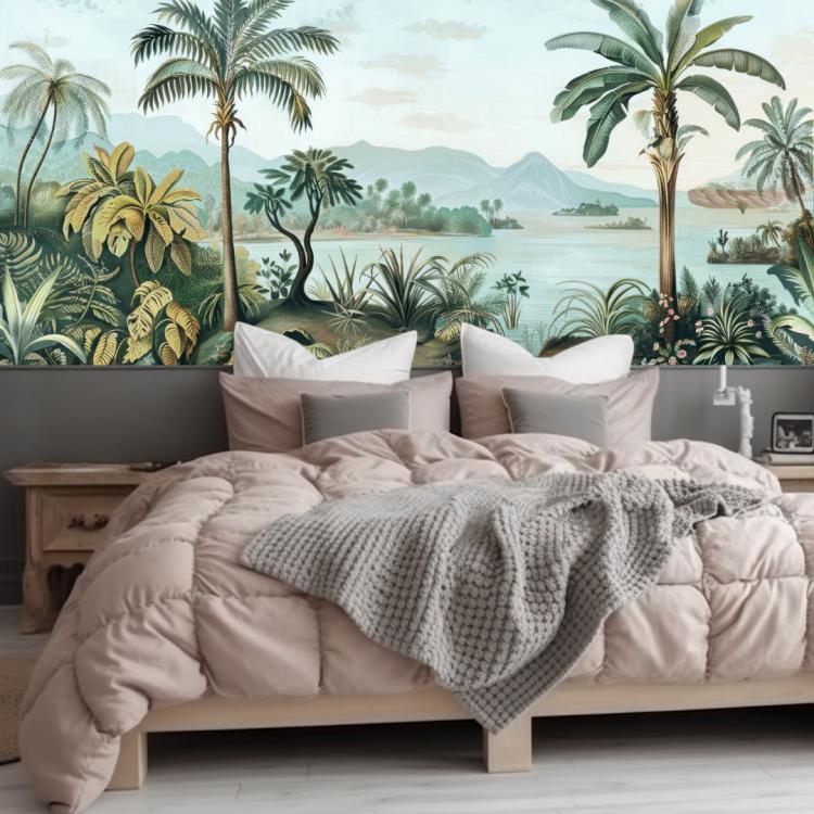 BLEU TROPICAL/ Turquoise - Papier Peint